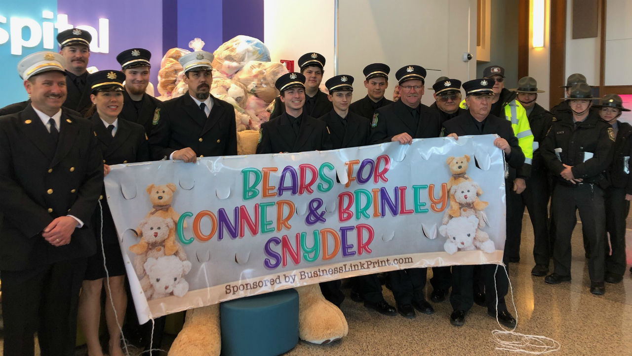 Bears donated to children's hospital to honor Snyder kids.jpg